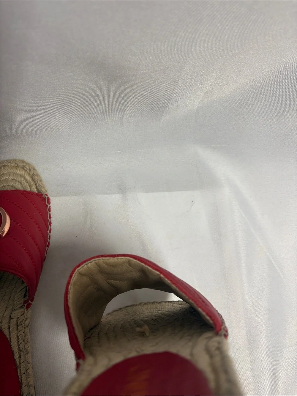 Valentino Clavel Espadrille Slide Sandals Red Size 37 EU 7 US